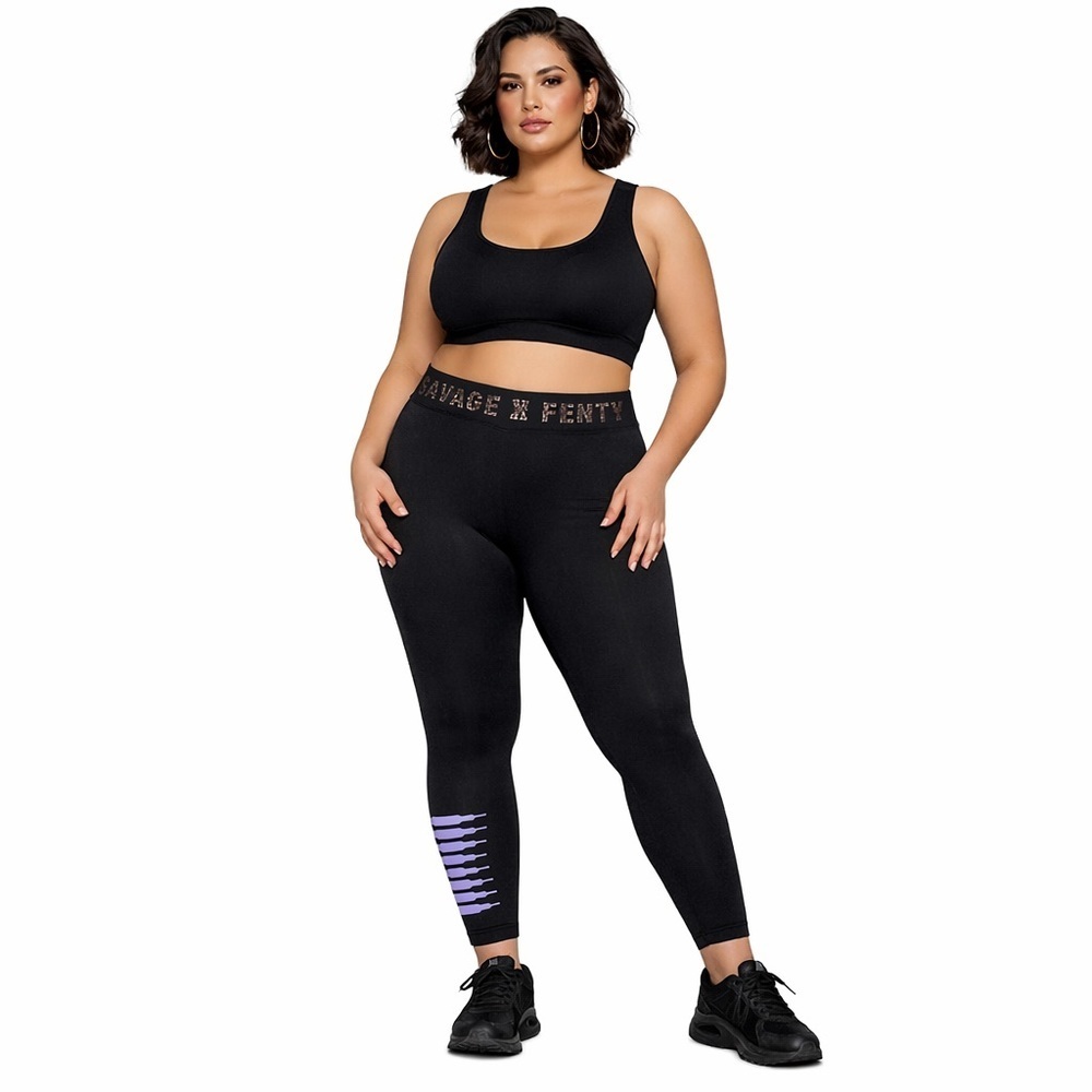 Savage X Fenty Black Plus-Size High-Waist Leggings Size 1X